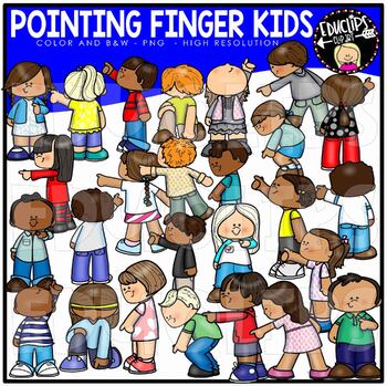 Pointing Finger Kids Clip Art {Educlips Clipart}.
