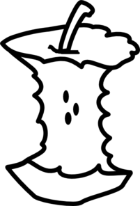 Apple Core Clipart Black And White.