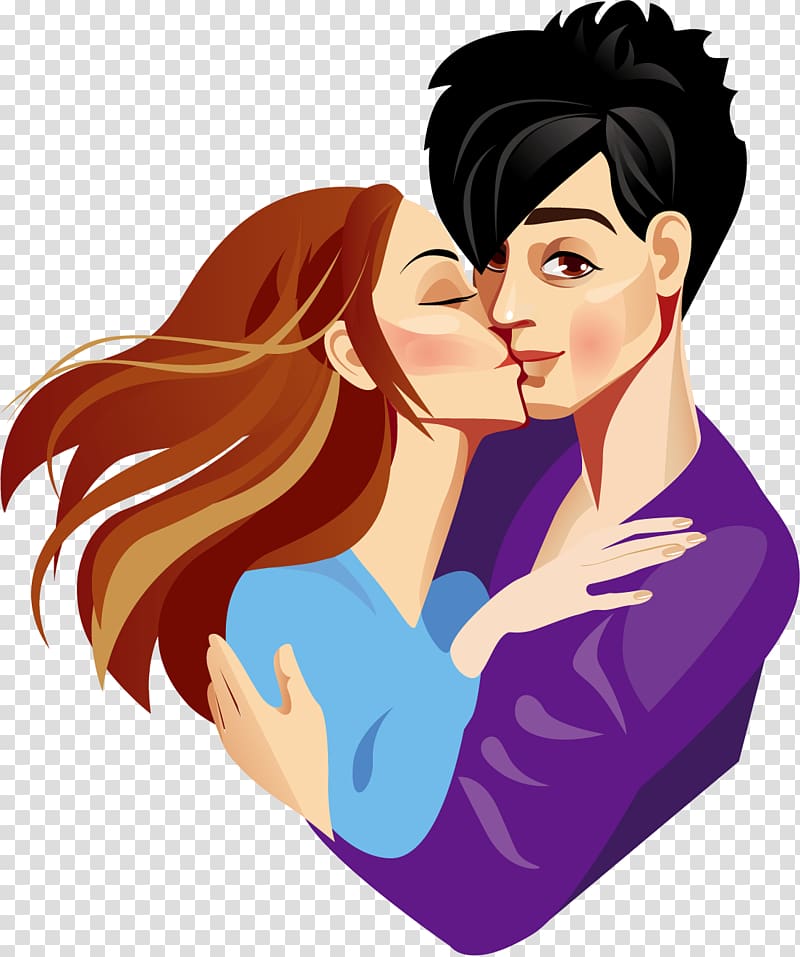Man and woman kissing each other illustration, Woman Kiss.