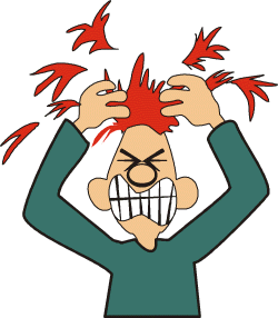 Clipart person pulling their hair out.
