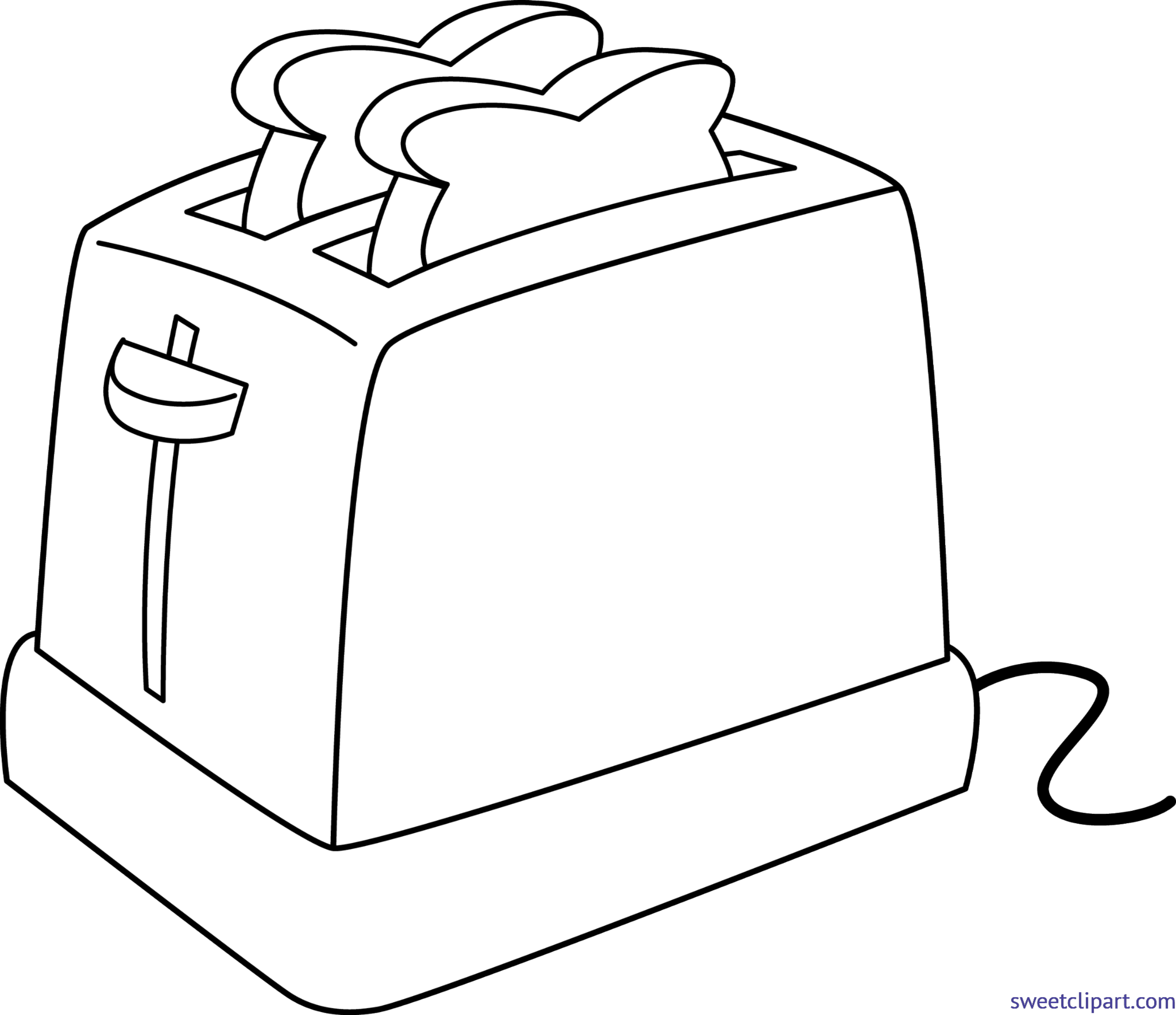 Toaster Lineart Clip Art.