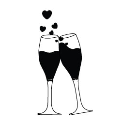 Champagne Glasses Toasting Clipart.