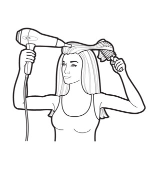 Blow Drying Hair Clipart 23997.