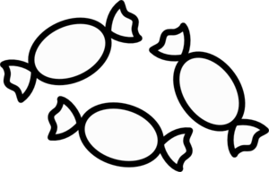 Clipart Black And White Candy.
