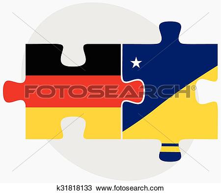 Clipart of Germany and Tokelau Flags k31818133.