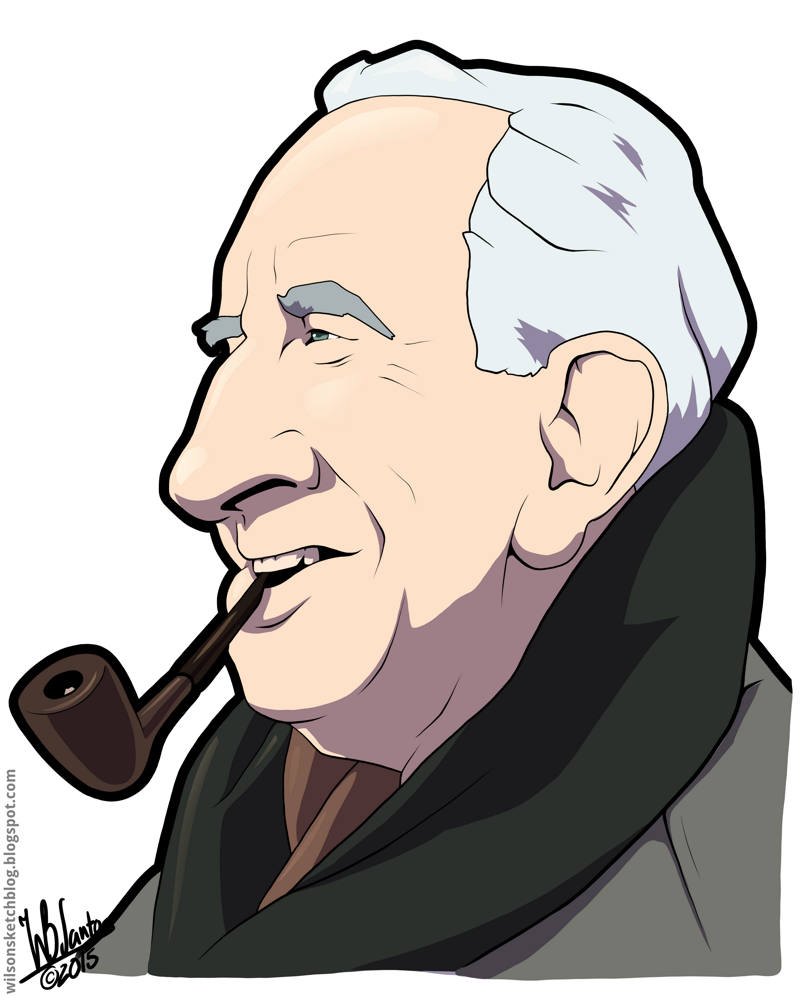 J. R. R. Tolkien (Cartoon Caricature).
