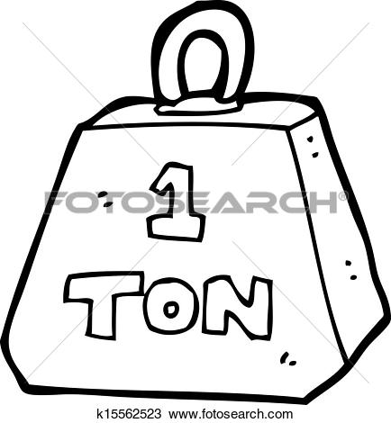 Clipart of cartoon one ton weight k15562523.