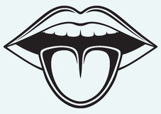 Clipart black and white tongue.