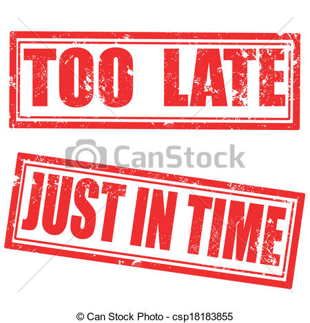 Clipart Vector of too late grunge stamp on whit vector.