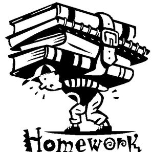 too much homework clipart