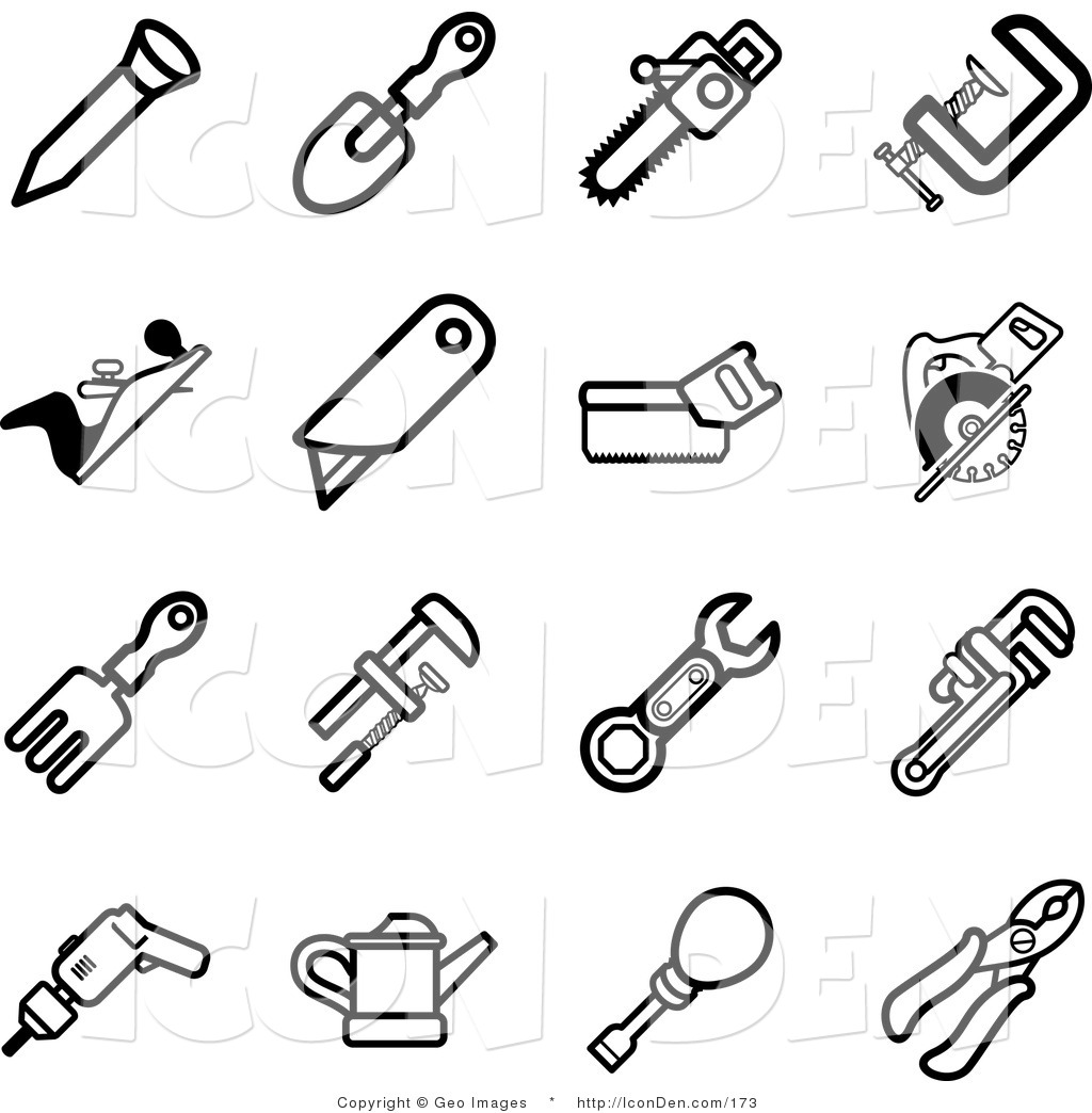 Tools Clipart Black And White.