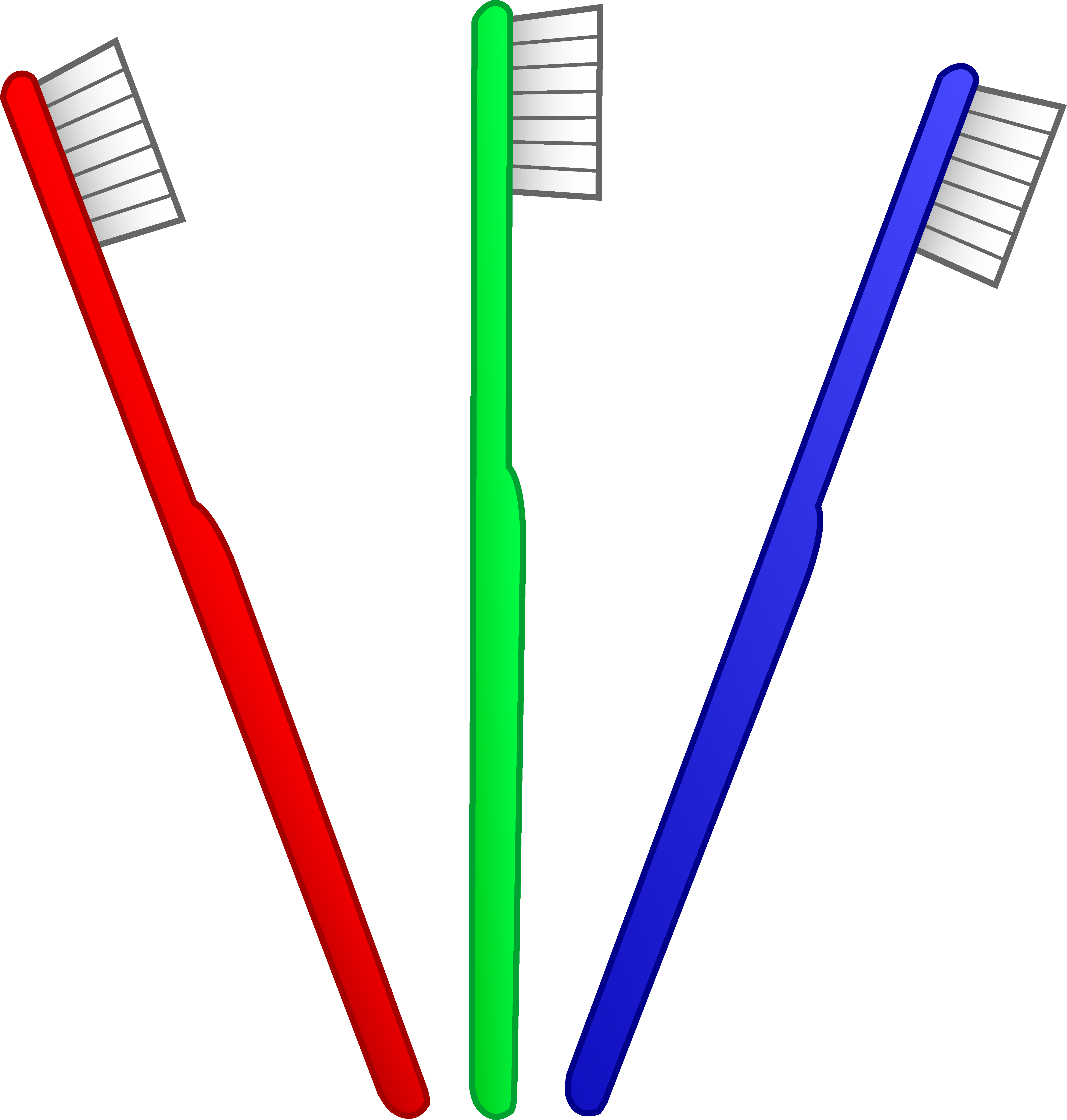 Three Toothbrushes.