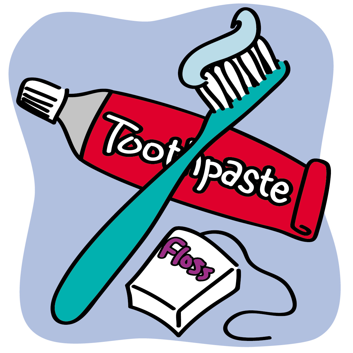 Toothbrush and toothpaste clipart.