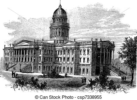 Clipart Vector of Topeka, Capitol of the state of kansas or Kansas.
