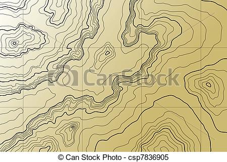 Clipart Vector of abstract topographic map in brown colors.