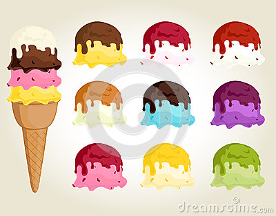 Ice Cream Topping Collection Stock Illustrations.