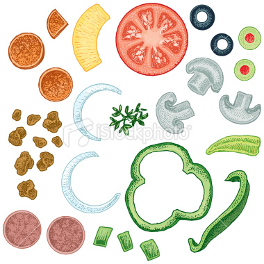 Pizza Toppings Clipart.