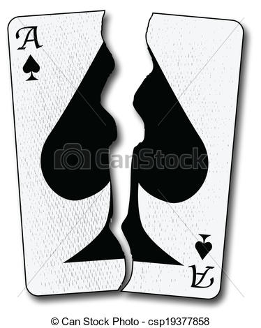 Clipart Vector of Torn Playing Card.