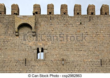 Stock Photos of Medieval Castle of Torroella de Montgri on the top.