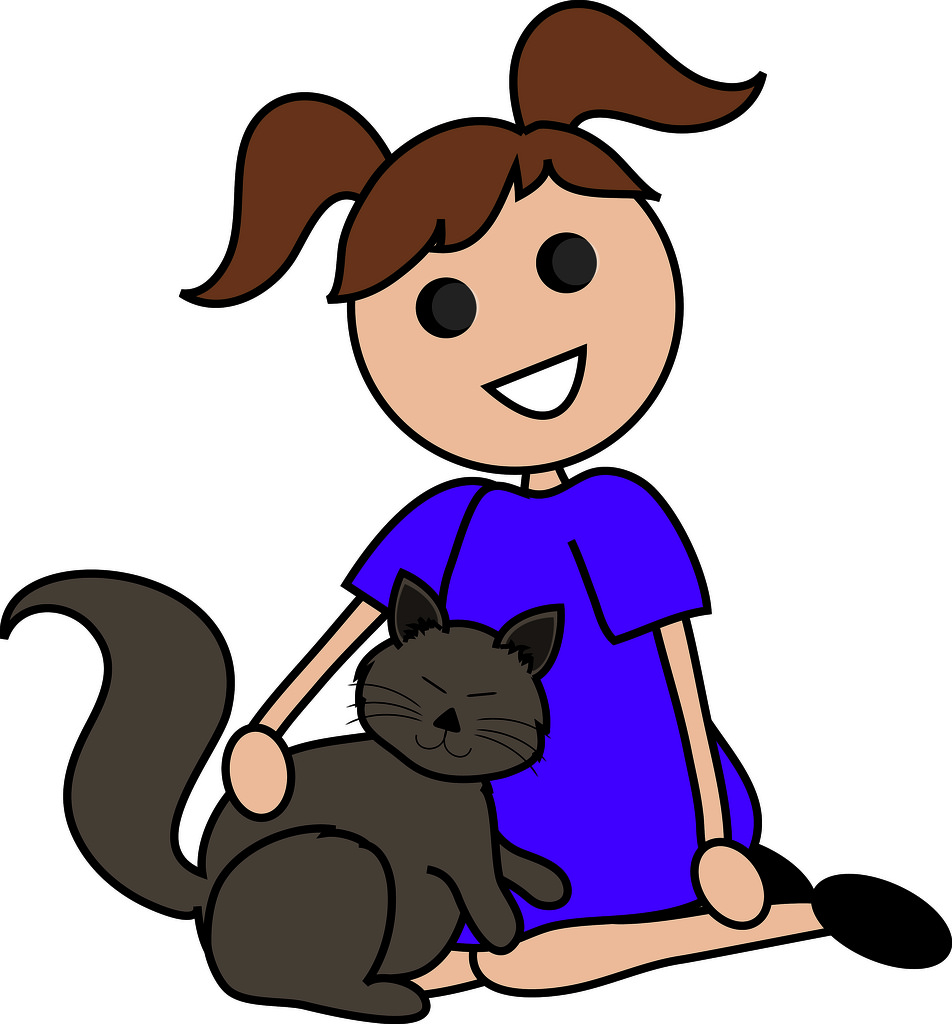 Touching A Dog Clipart.