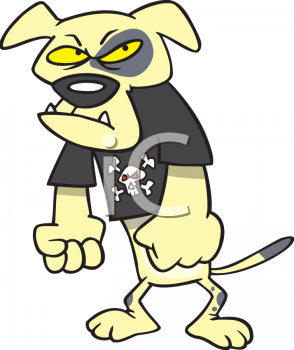 Royalty Free Clipart Image: Cartoon of a Tough Pit Bull Dog.