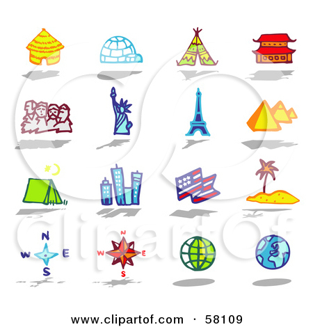 Tourist sight attraction arrow clipart.