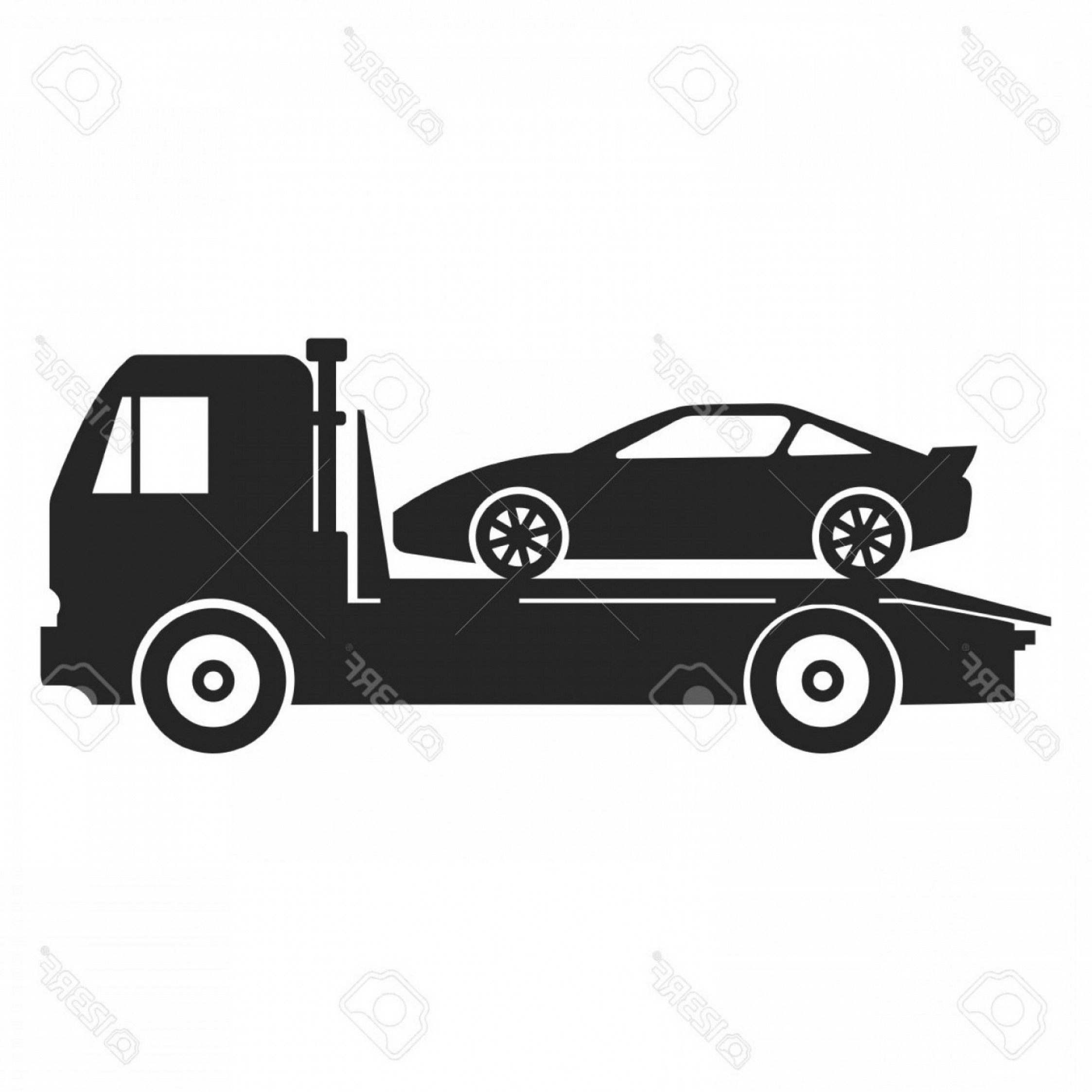 Tow Truck Vector Clip Art.