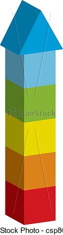 Clipart Vector of colorful tower.