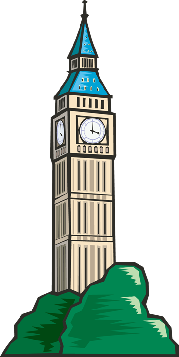 Tower clock clipart.
