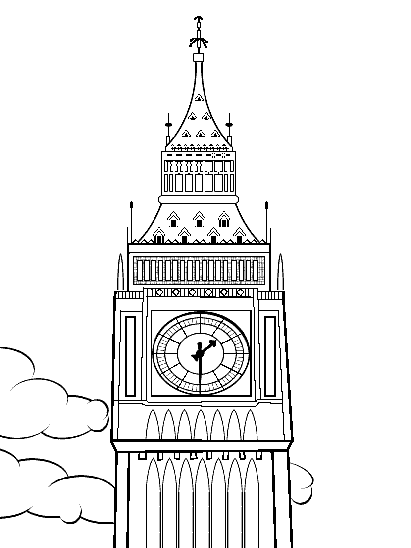 Tower clock clipart.