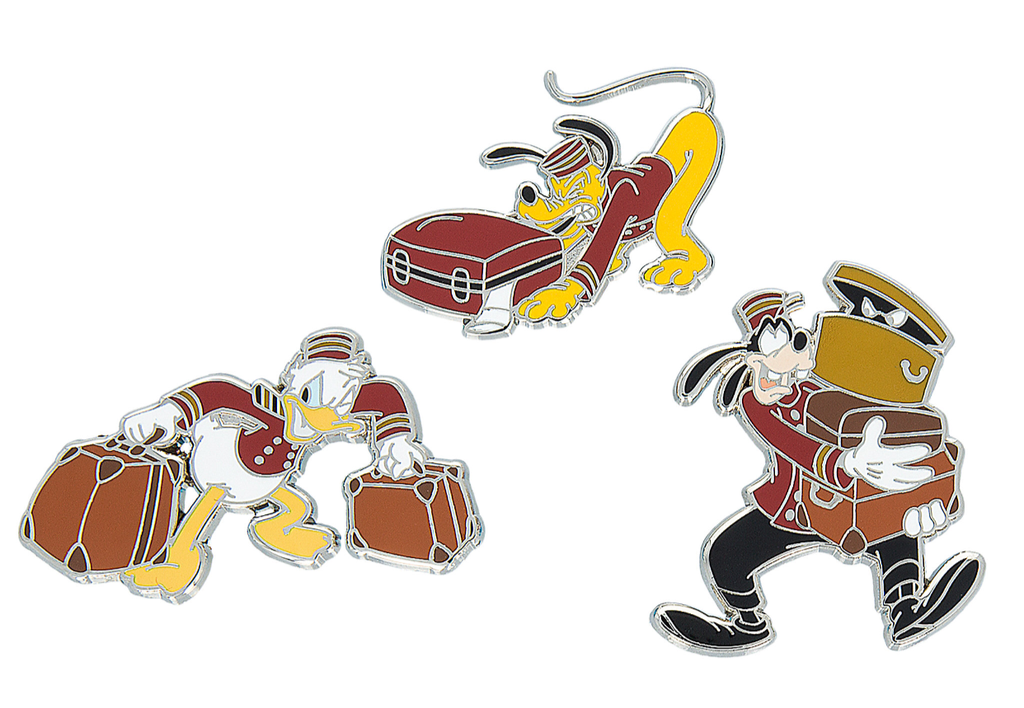 Donald Pluto and Goofy Bellhops Tower of Terror Disney Pin Set.