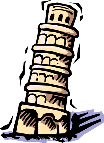 Leaning Tower of Pisa Royalty Free Vector Clip Art illustration.