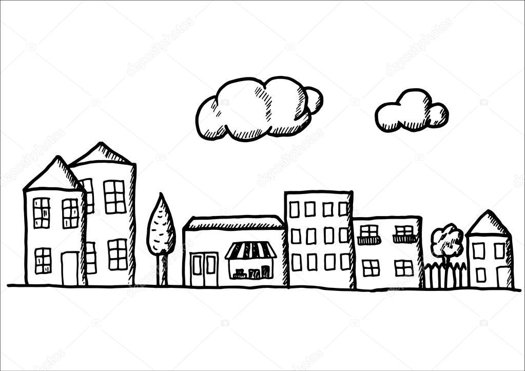 Town clipart black and white 4 » Clipart Portal.