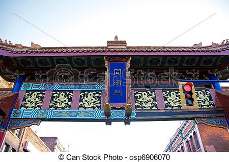 Stock Photography of Chinatown gate.