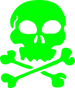Skull Green clip art.
