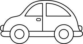 Toy Car Clip Art Black and White.