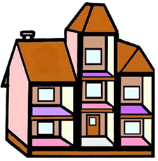 Toy house clipart.
