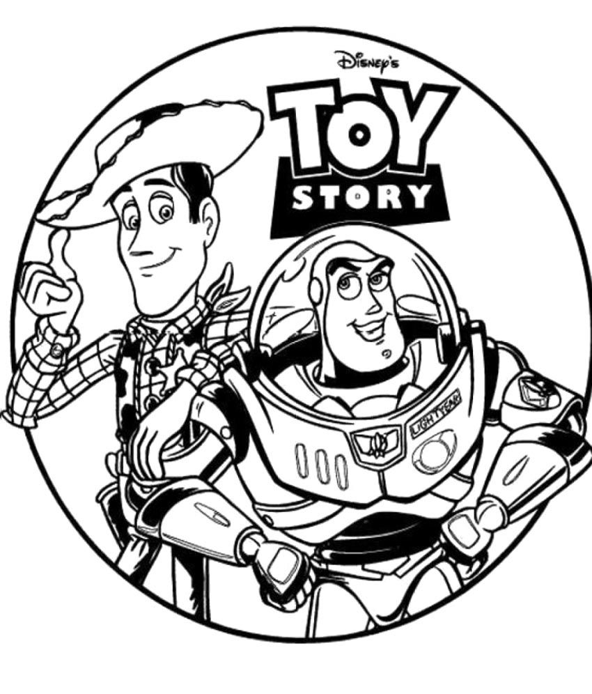 Toy Story Woody And Buzz Lightyear Coloring Page.