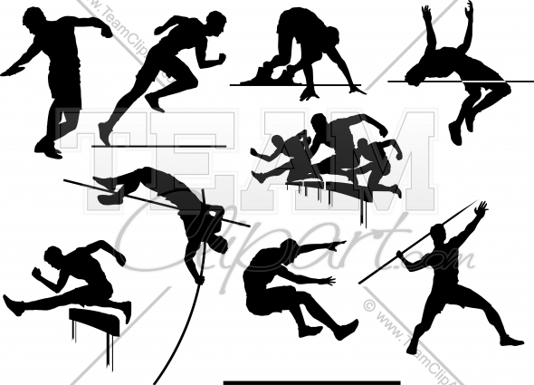 Track and Field Silhouettes Vector Clipart Images » Clipart.