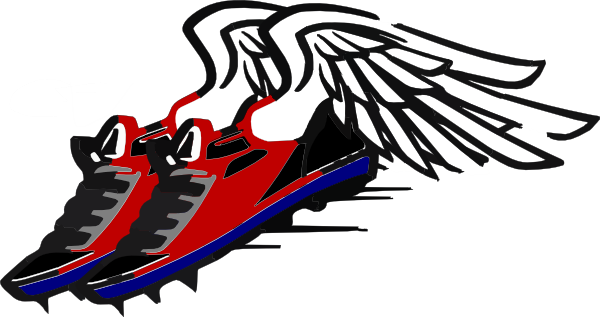 Clipart Track Shoe With Wings.