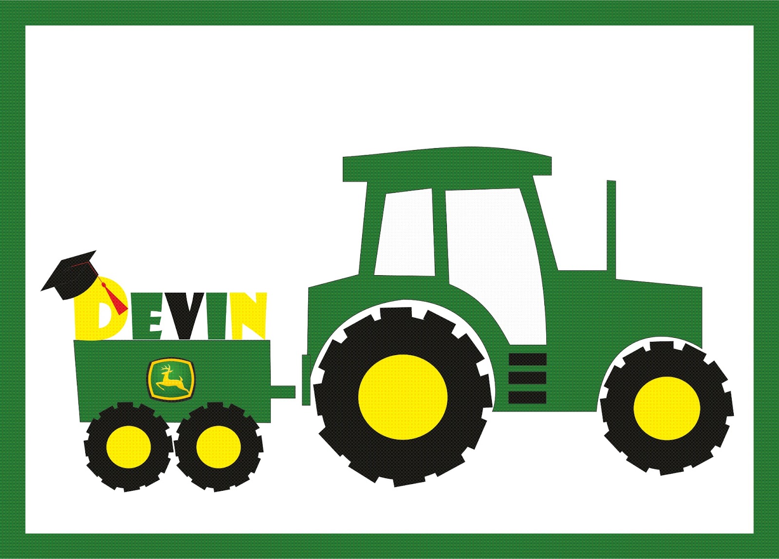 John Deere Green Tractor Clipart.