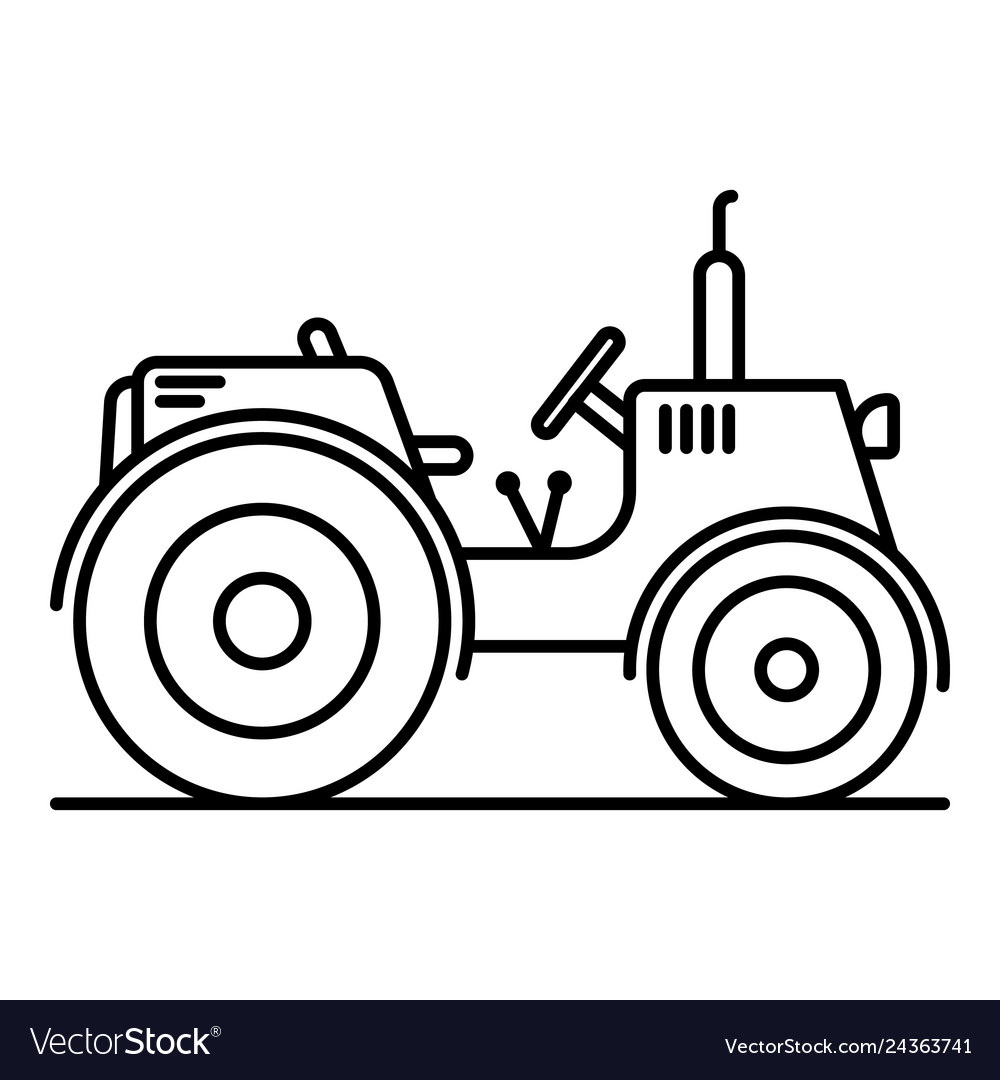 Farm tractor icon outline style.