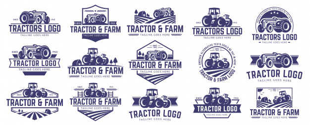 Collection of tractor and farm logo Vector.