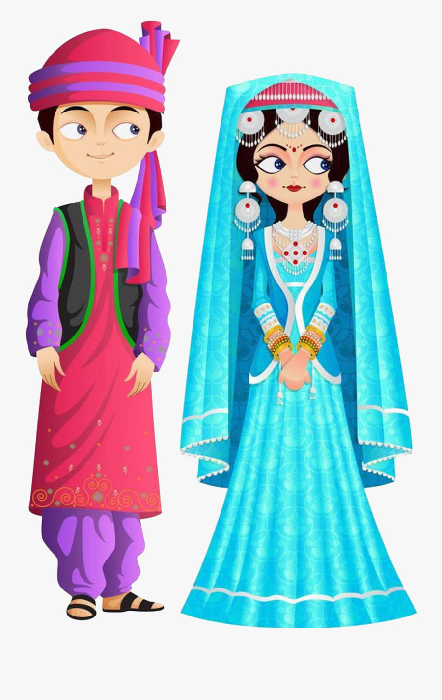India Clipart Traditional Costume.