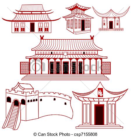 Vector of Chinese Traditional Buildings.