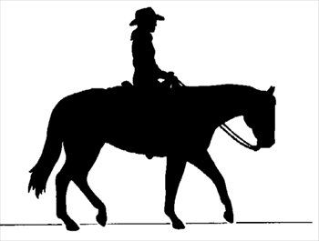 Cowboy on horse silhouette.