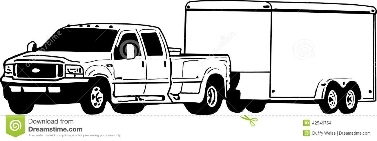 Clipart truck and trailer.
