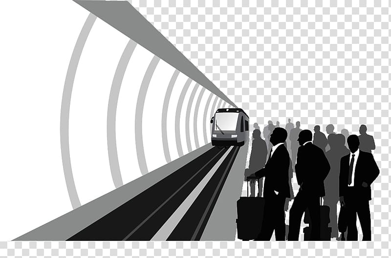 Train Rail transport Rapid transit Silhouette Illustration.