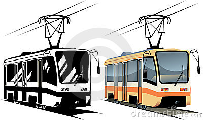 Old Tram Clip Art.