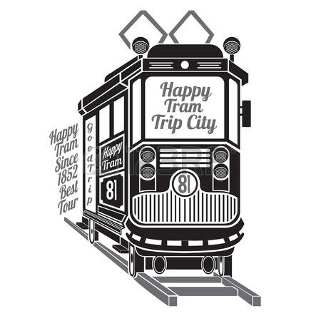Free tram car clipart black and white.